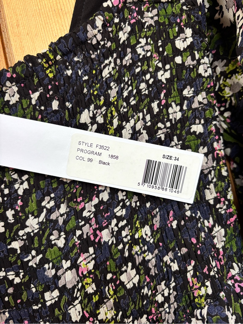 NWT GANNI Black Floral Printed Georgette Maxi Dress - Size EU 34 / US 2 - Picture 3 of 6